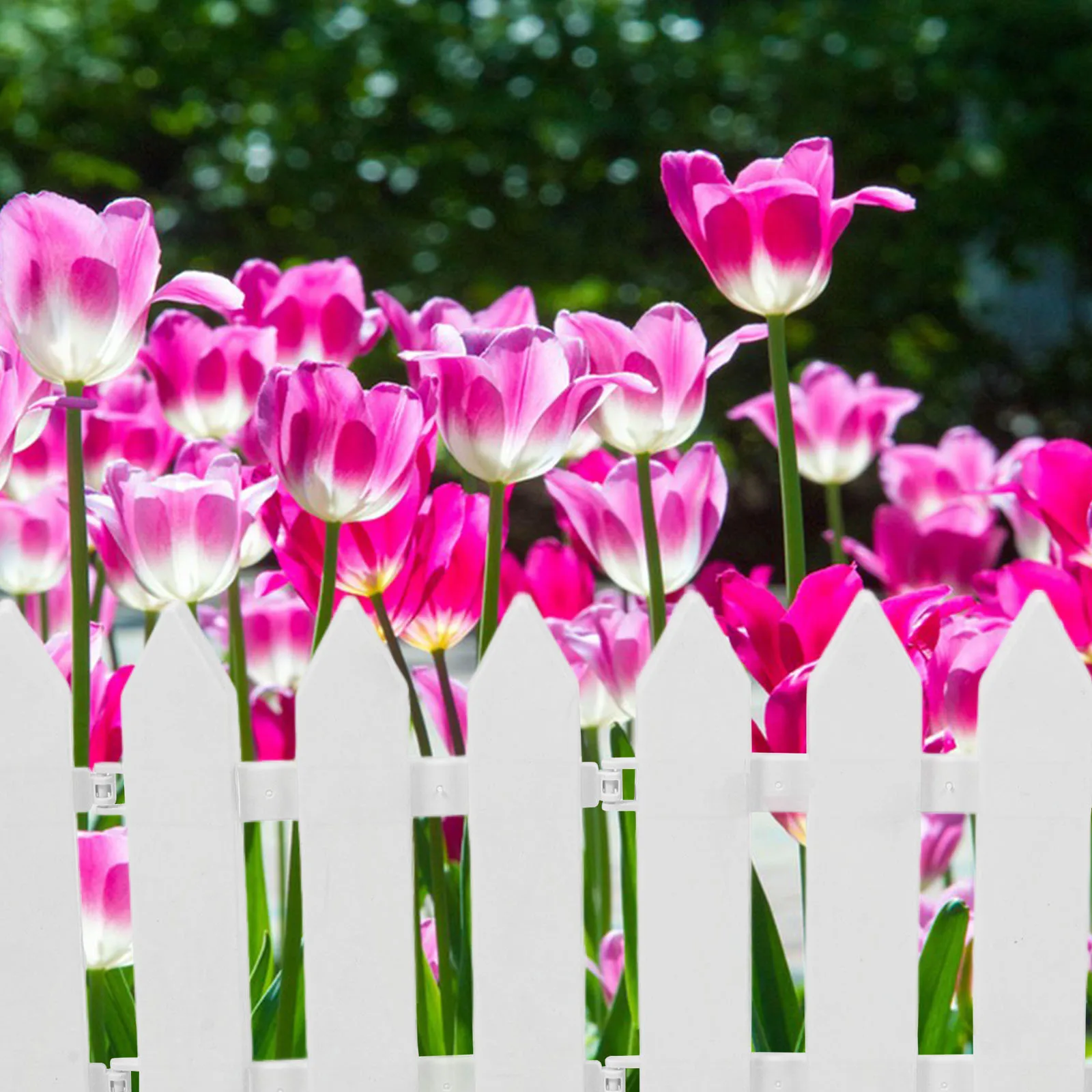 

4pcs Plastic Garden Fence Border Landscape Edging For Yard Fencing Outdoor Villa Lawn Protection Pet Dog Small Garden Divider