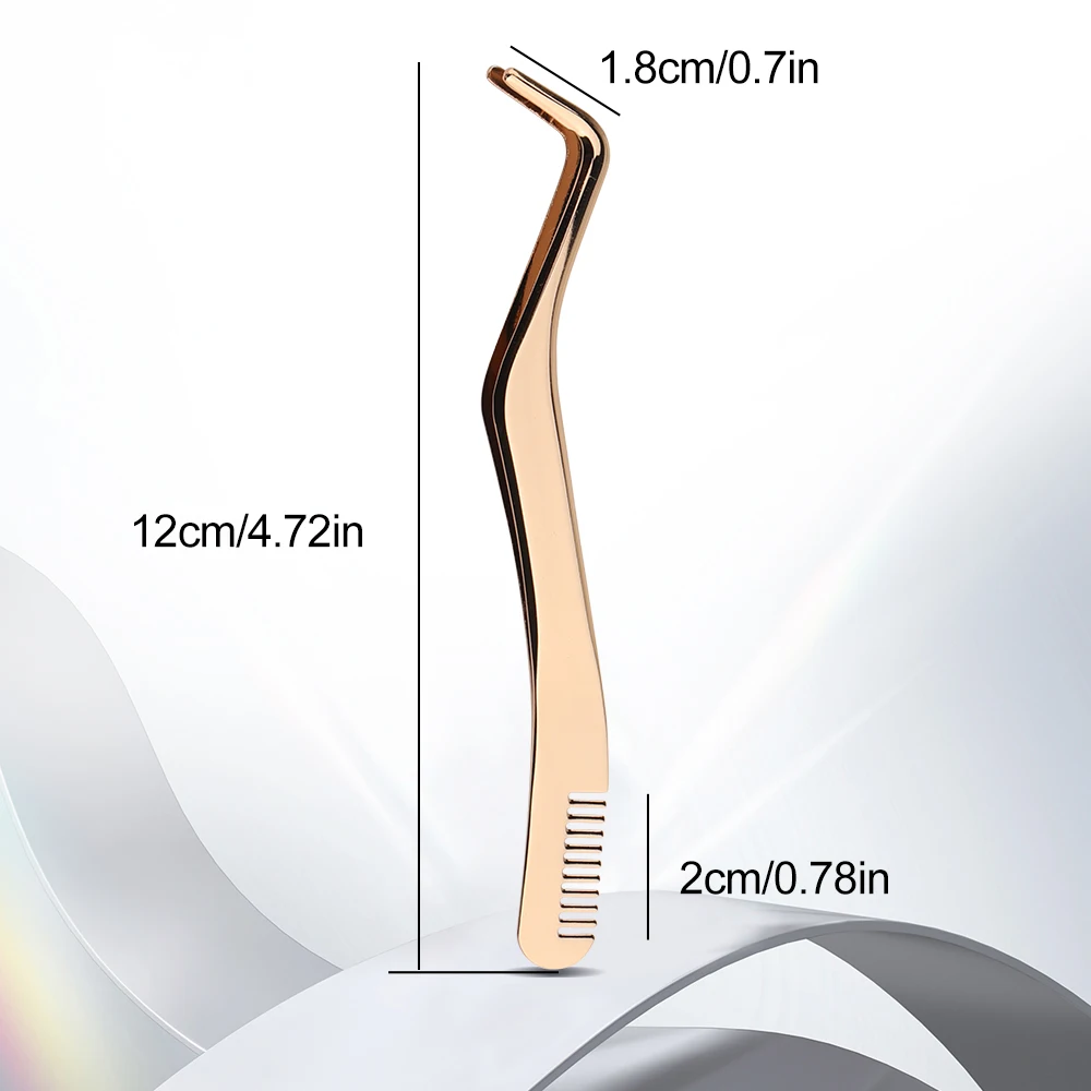 FADVAN Eyelash Comb Tweezers DIY Cluster Eyelash Extensions Tweezer 1 Stainless Steel Anti-Static Non-Magnetic Eyemakeup Toolsls