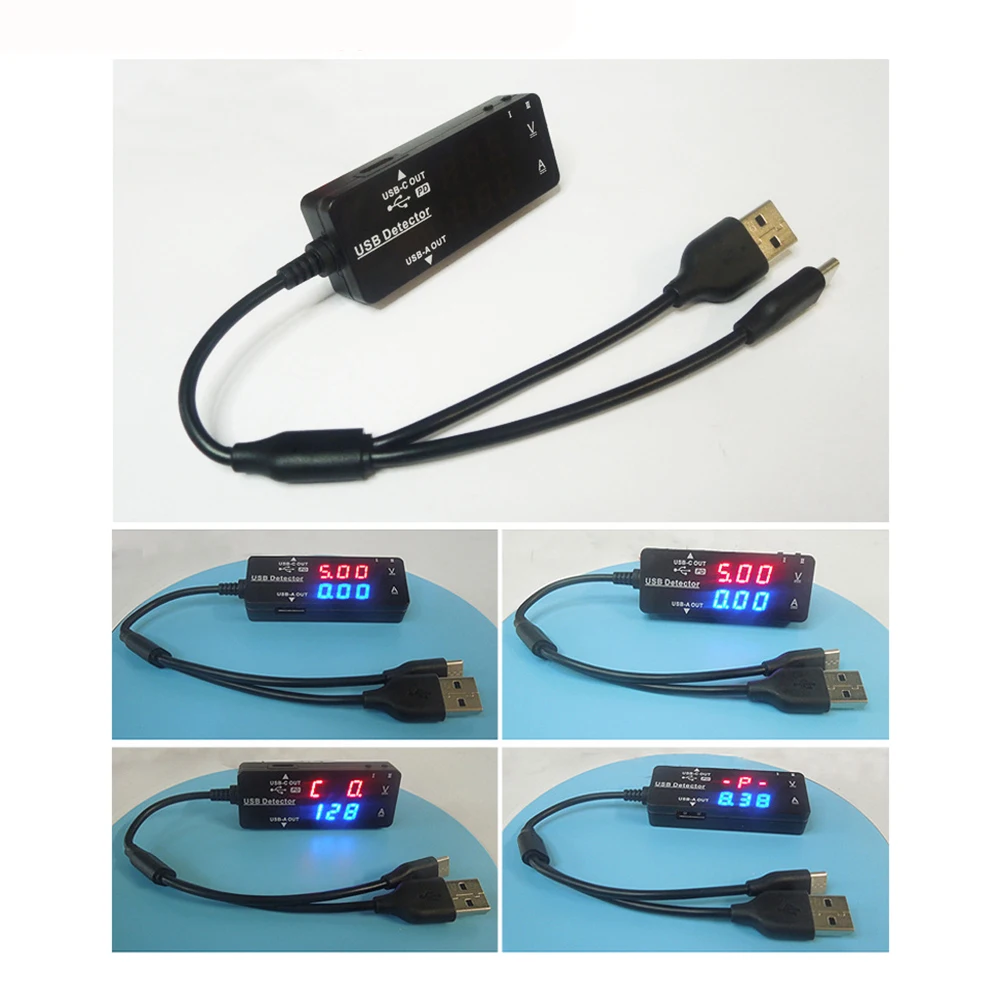 YB26VA LCD Digital USB Voltmeter Ammeter Charger Detector Monitoring Indicator  For Test Measurement Tool Accessory