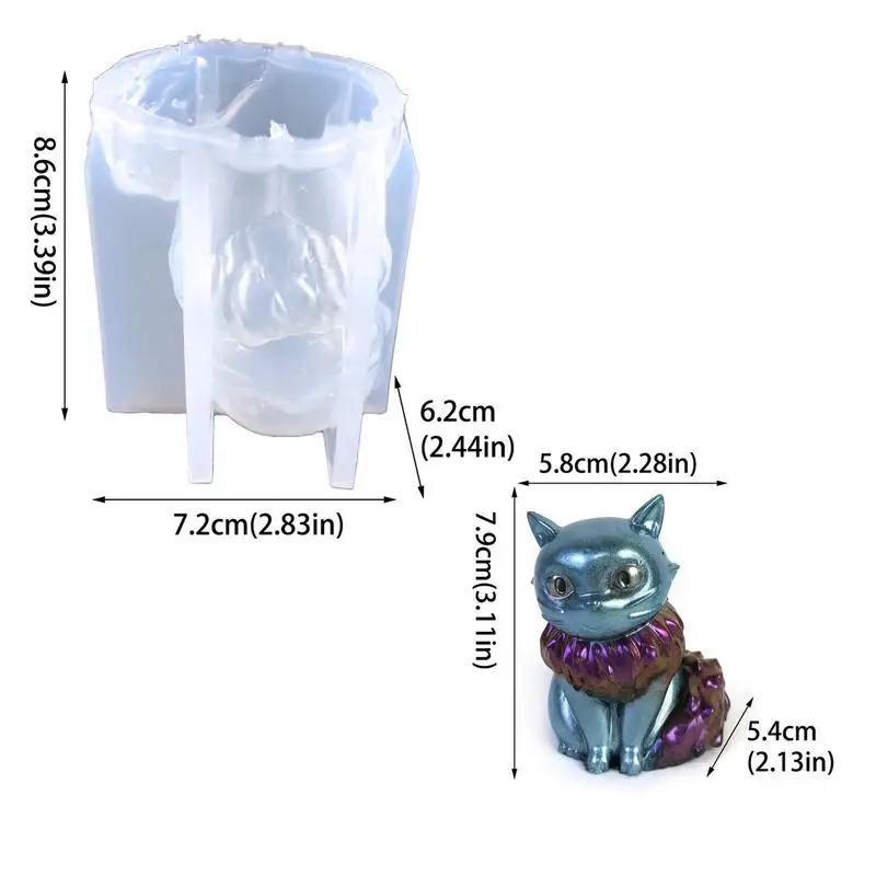 สัตว์แม่พิมพ์ซิลิโคน 3D Cat Ice Cube ถาดการ์ตูนสบู่แม่พิมพ์แมวเทียนแม่พิมพ์ซิลิโคนสบู่แม่พิมพ์สําหรับครอบครัวเพื่อนวันเกิด