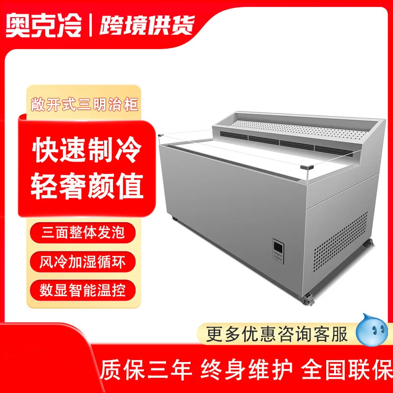 Open Double Warm Sandwich Display Cabinet Fresh Cake Cabinet Fruit Dessert Sushi Yogurt Refrigerator