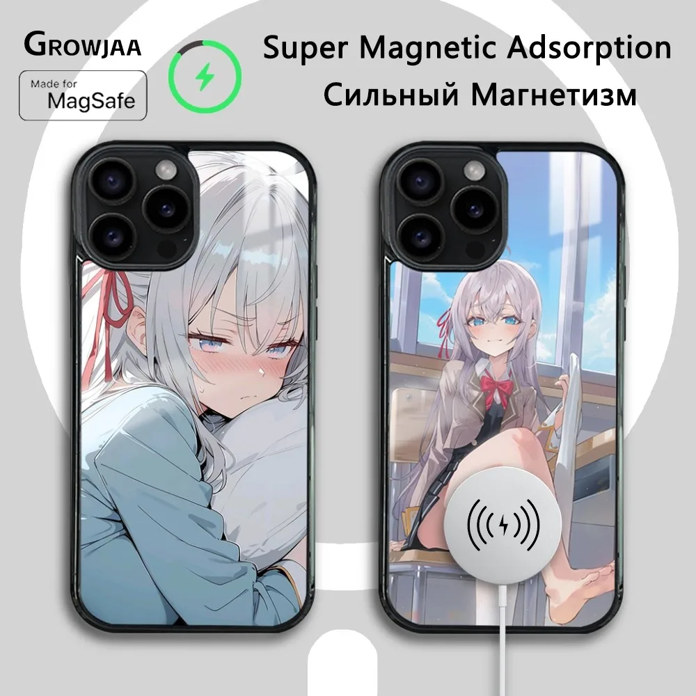 

Kawaii Anime Girl A-Alya Phone Case For iPhone 16 15 14 13 12 11 Pro Max Plus Mini Magsafe Mirror Wireless Magnetic Cover