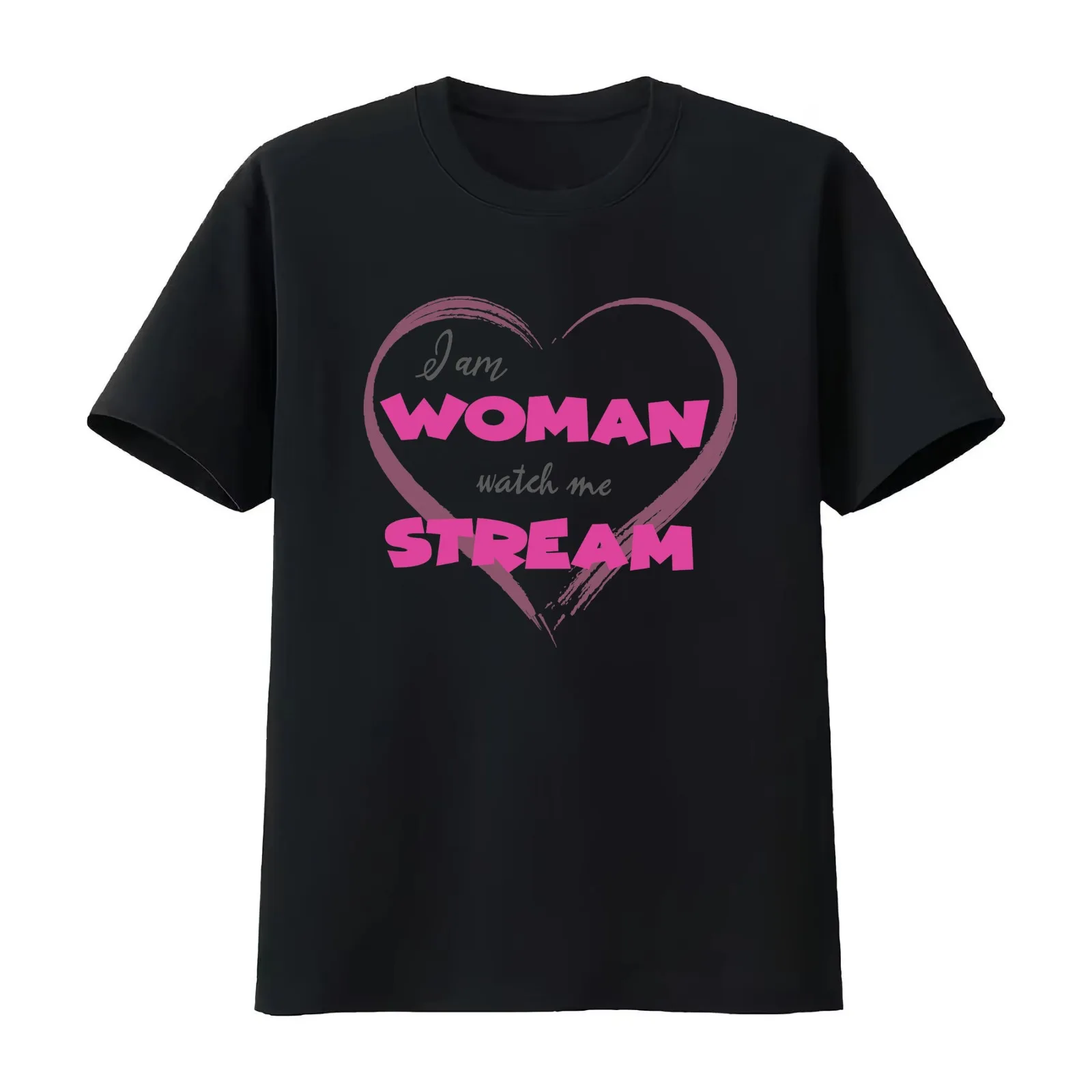 Supporting Woman Streamers T shirt Design T-Shirt Summer Casual Cotton Tee Oversized Streetwear Tops Vintage Graphic Print