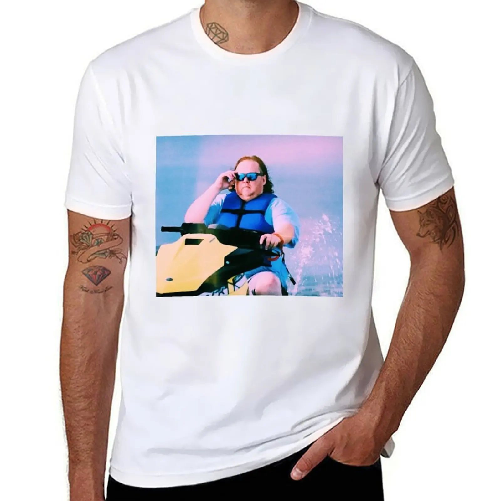 

James Garretson Riding a Jet Ski T-Shirt cotton t shirts high quality t shirt personalised t shirts cotton 100% T-Shirt