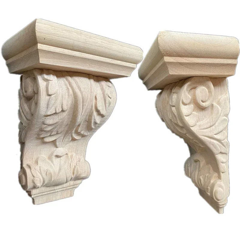Wood Decal Onlay Wood Applique Stigma Carved Antique Long Large Wooden Furniture Decoration Accessories Bed Leg Accessory Window