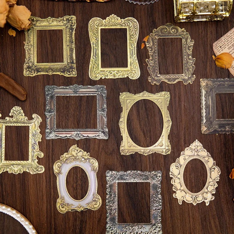 10Sheets Material Pack Classical Romance Pads Handbook Retro Border Notebooks Handwriting Base Scrapbook Cut 150*85MM