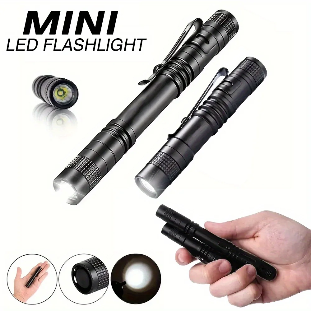 1-4PCS Mini Portable LED Pen Light Pocket Ultra Bright High Lumens Handheld Flashlight Torch for Outdoor Camping Emergency