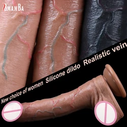 Real Skin Dildo Soft Silicone Suction Cup Big Dick Male Artificial Penis Cheap G-point Vagina Stimulating Anal Sex Toys Adult 18