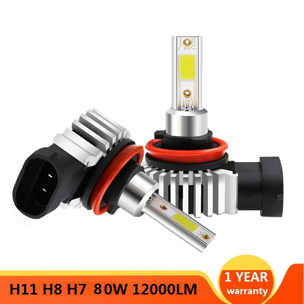 

2pcs 60W 20000LM Car LED Headlight Bulbs H11 9006 HB4 9005 HB3 H4 H7 H8 H9 H1 Mini Headlight Kit For High/Beam Bulb Fog Light