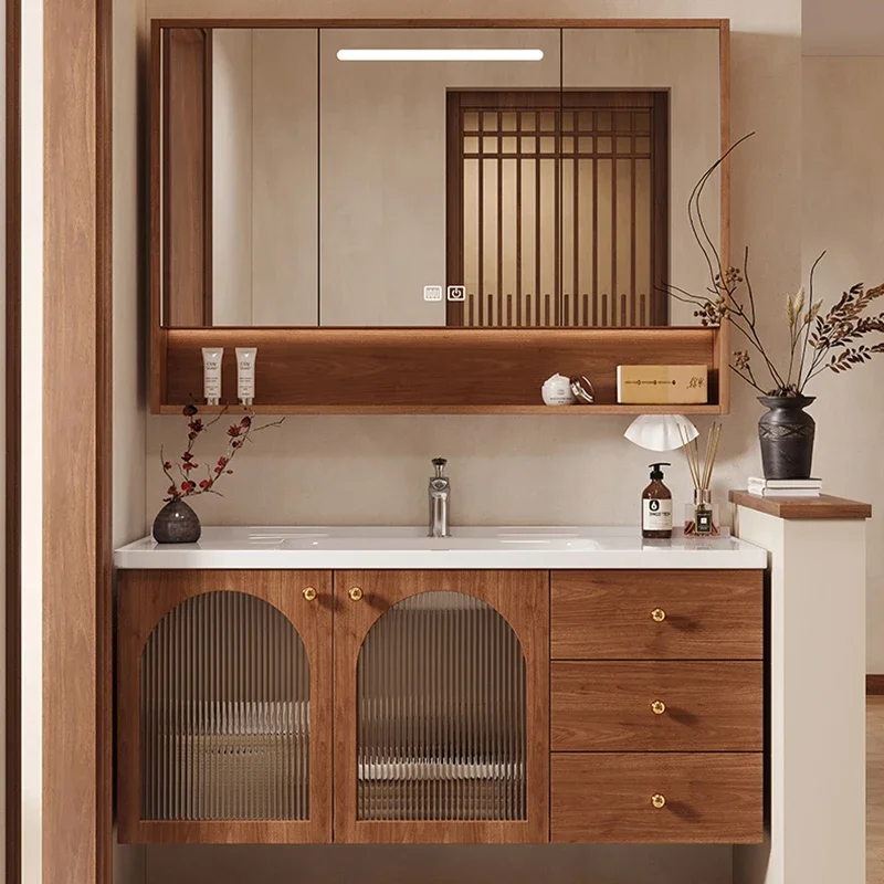 نسخة طبق الأصل خزانة حمام مرآة ريفي الغرور خزانة حمام بالوعة الحديثة الجمالية الشمال Gabinete أثاث فريد من نوعه #5