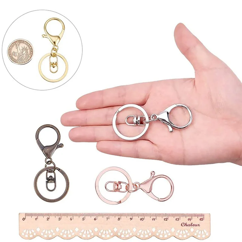 5/10Pcs Alloy Lobster Clasp 8-Shaped Swivel Lanyard Snap Hook Key Chain Ring Snap Hook Swivel Clasp Keychain Clips for DIY Bags