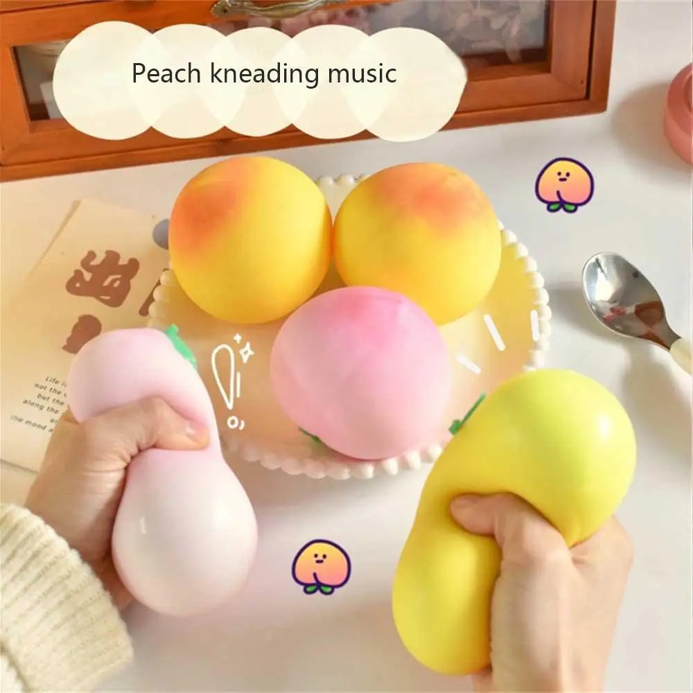 Creative Food Squishies Squeeze Toys Peach Strawberry Vent Ball Slow Rebound Decompression Artifact Cheese Bun  Anti Stress Ball