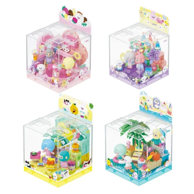 AREAX FINDING UNICORN FARMER BOB RiCO Happy Holiday Assembly Building Blocks Stack Brick Box Desktop Decoration Toys