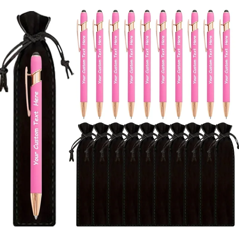 30 Sets anpassbare Kugelschreiber mit weicher Gummioberfläche, personalisierte Werbegeschenke, Hotel- und Konferenzbedarf – Detail 4