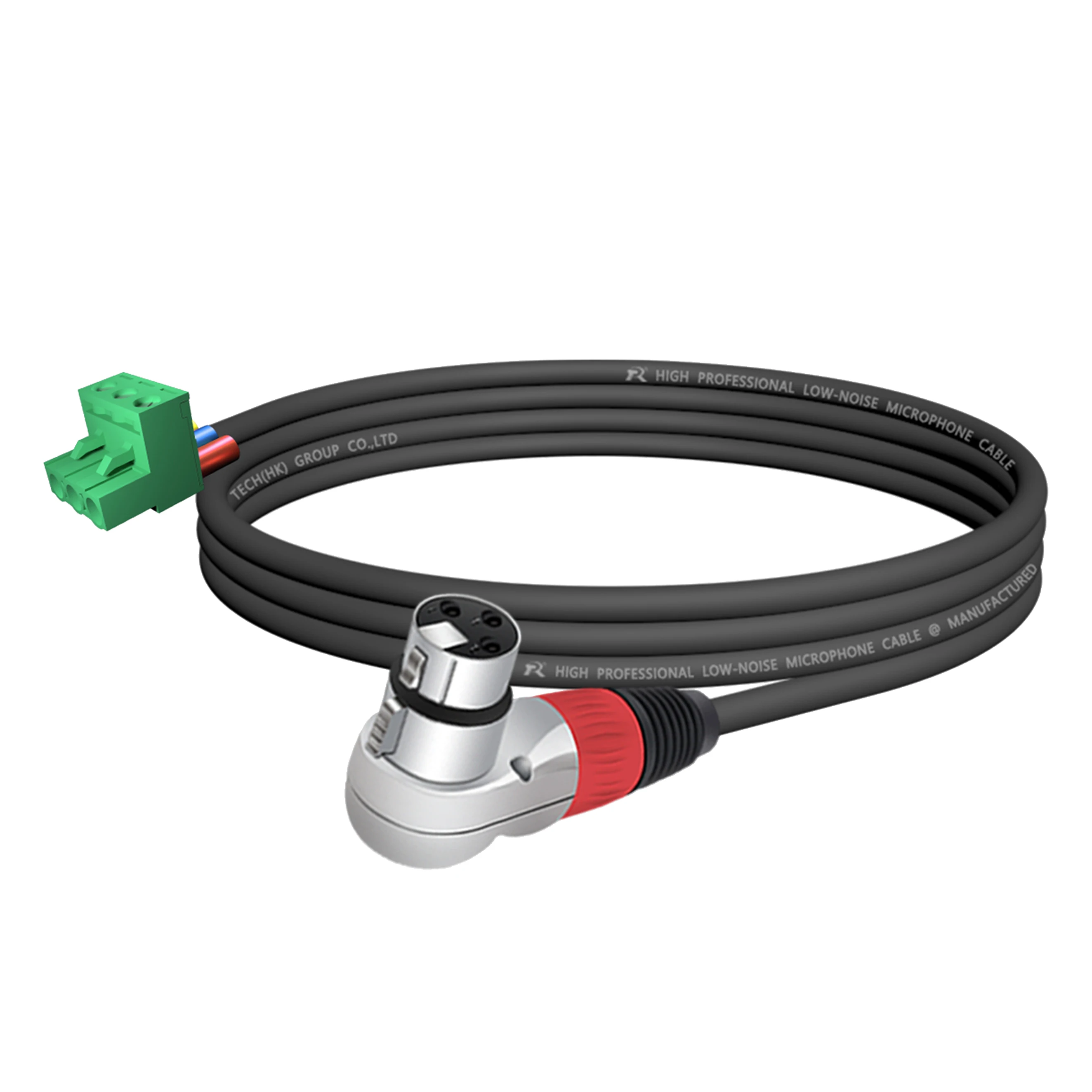 3-PIN rechtwinkliges Mikrofonverlängerungskabel zu 3-PIN Phoenix-Kabel, 5,08 mm 3-PIN PCB-Schraubklemme mit Abschirmung, für Lautsprecher, Tonstudio – Detail 13