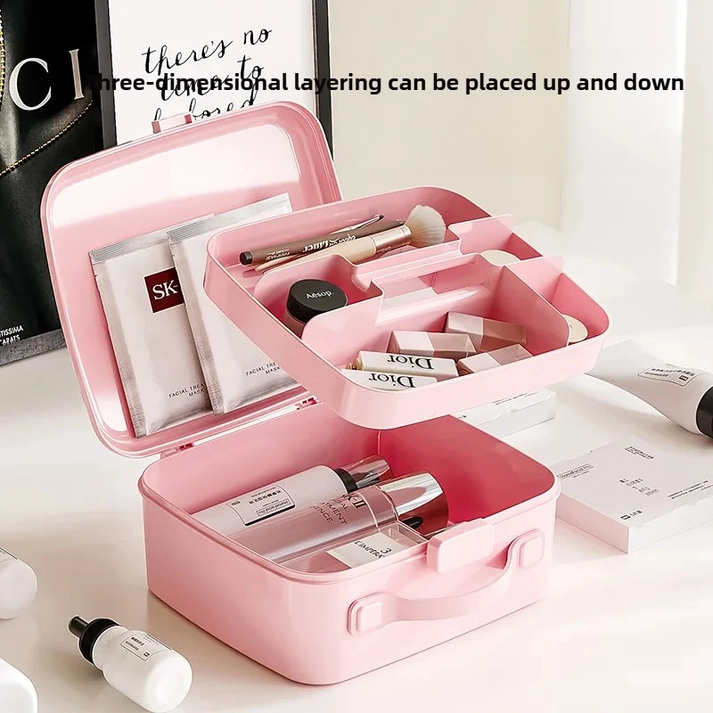 حقيبة مستحضرات التجميل المحمولة للسفر مع فواصل قابلة للإزالة - منظم مكياج مانع للتسرب لمستلزمات التجميل وأحمر الشفاه والعناية بالبشرة #4
