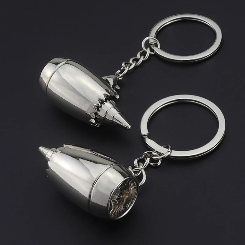 New Design Metal Plane Engine Keychains Mini Jet Engine Keyrings Gifts