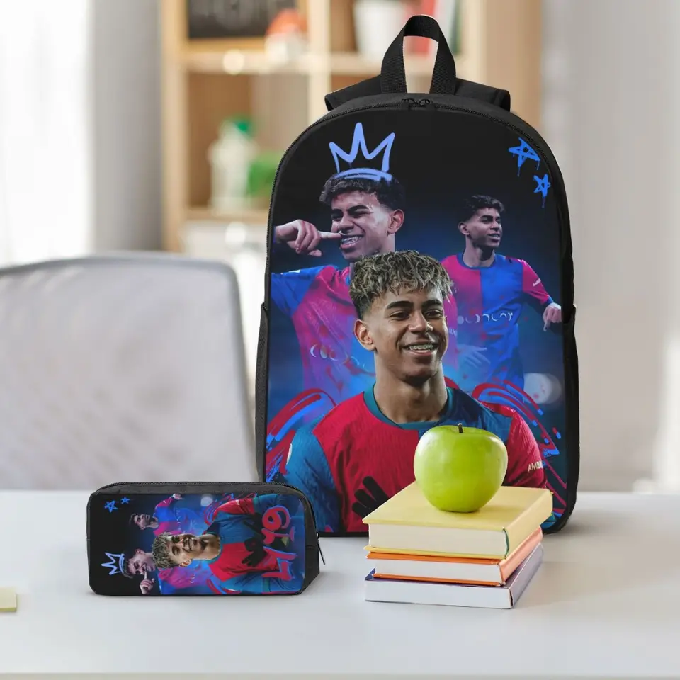 Soccer Number 19 L-Lamine Y-Yamal 3pecs/set Backpack for Student