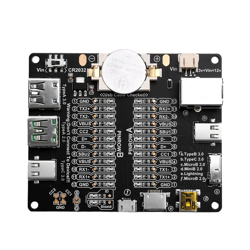 USB Data Cable Test Board USB Cable Checker Type-C Micro A Type B