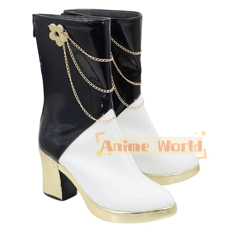 Chaussures de Cosplay du film animé KPop Mira pour enfants et adultes, bottes noires dorées pour femmes, jeu de rôle pour fête de carnaval d'halloween