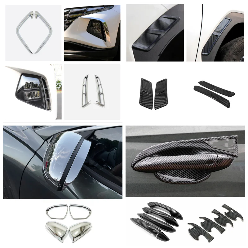 For Hyundai Tucson NX4 2021 2022 Accessories RearMirror Door Handle Bowl Side Body Front Hood Grille Cover Trim