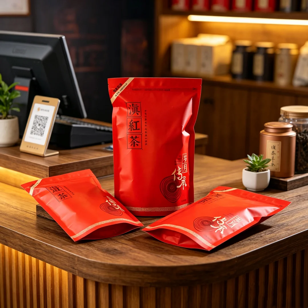 Authentic Black Tea Series Packaging Bag 250g/500g Yunnan DianHong YingHong NO.9 Classic Blacktea Self Sealing Aluminum Foil Bag