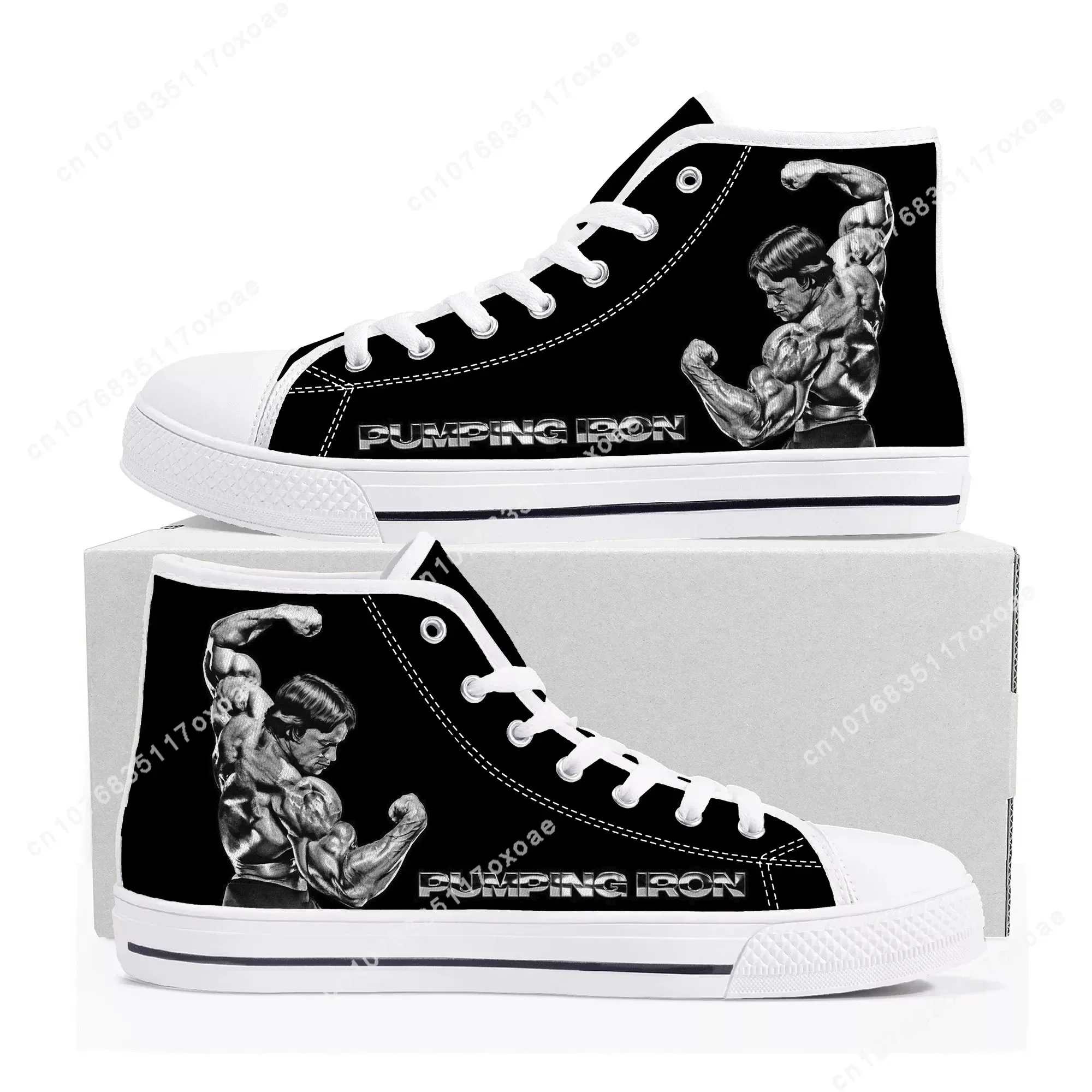 Arnold Schwarzenegger Bodybuilder High Top Sneakers Mens Womens High Quality Canvas Sneaker Casual Shoe Customize Shoes