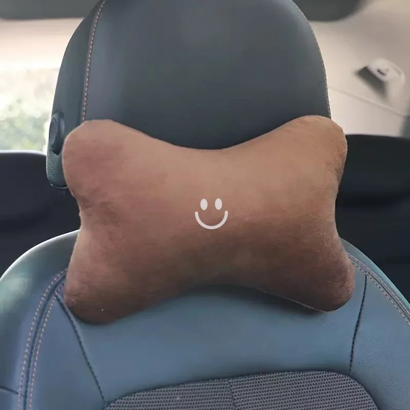 Smiley Face Car Seat Neck Pillow 2 One Pack, Special Soft Plush Material, Protect the Cervical Spine, Comfortable and Breathable