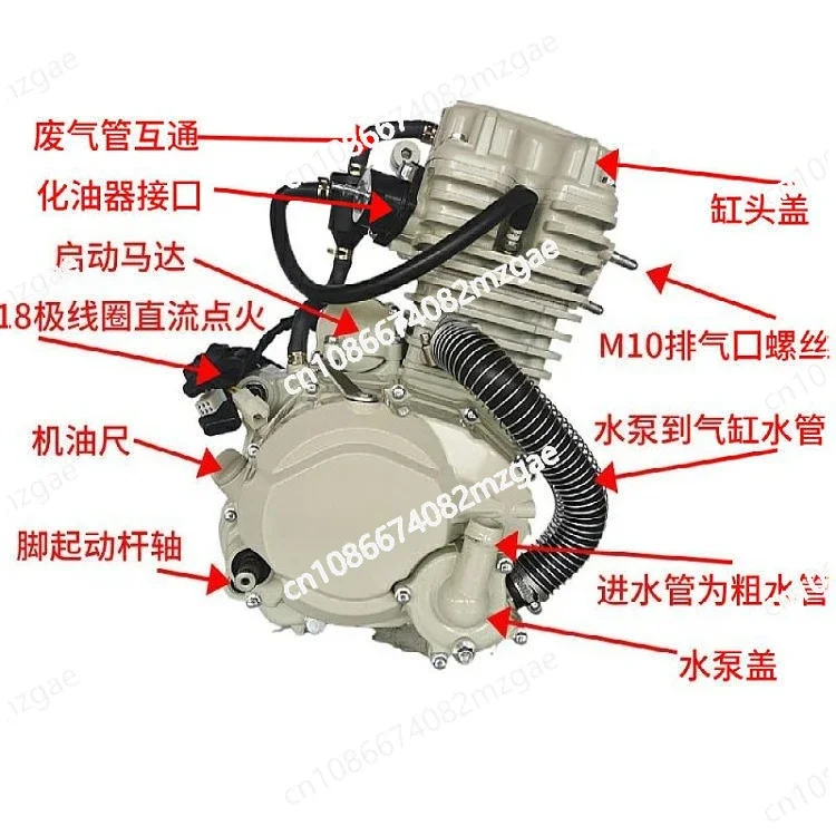 Motore universale per moto e triciclo Sistema di alimentazione raffreddato ad aria da 200 cc (compatibile con avviamento elettrico/piede)