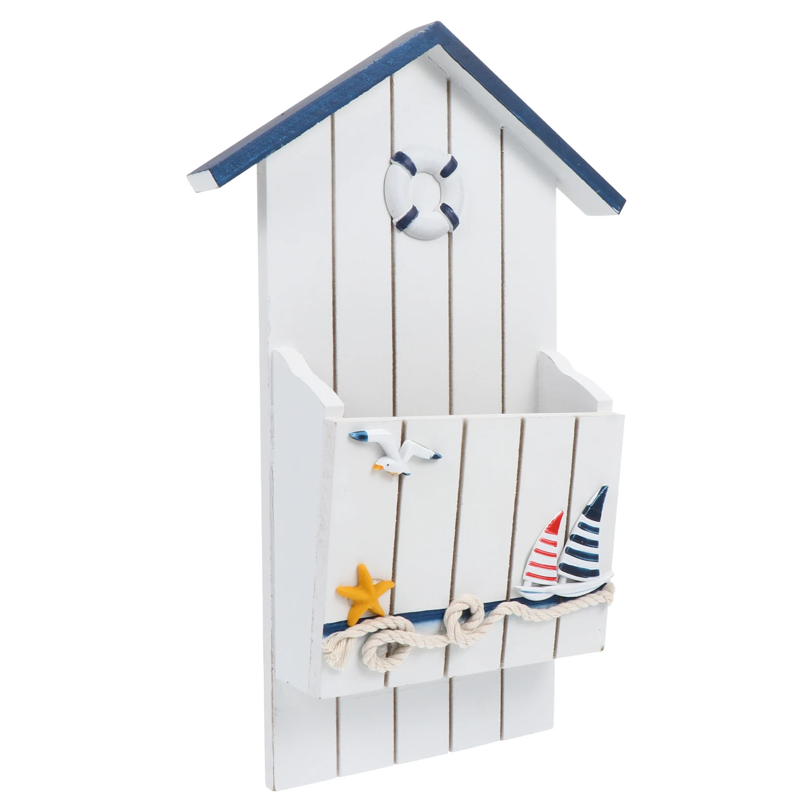 

Wooden Key Box Pen Holder Mediterranean Style Organizer Wall Hanging Exquisite Home Decor