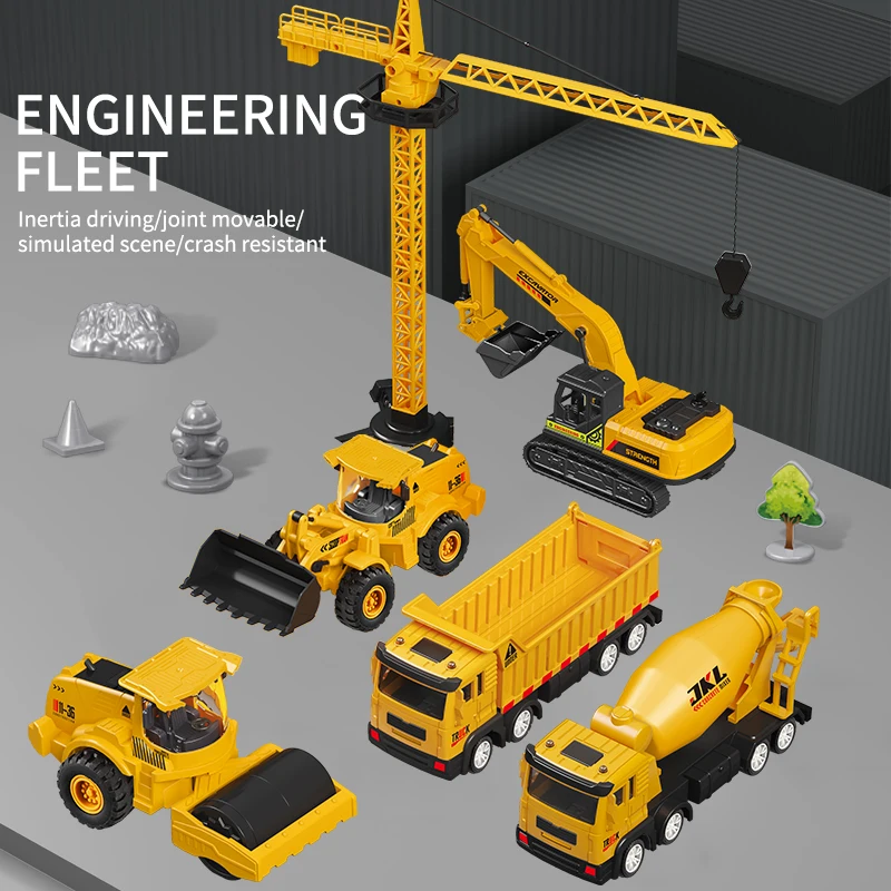 6 قطع من مجموعات ألعاب المركبات الهندسية - سيارات لعبة الأطفال ونماذج المركبات الهندسية - مركبة منزلق بالقصور الذاتي - عيد الميلاد #6