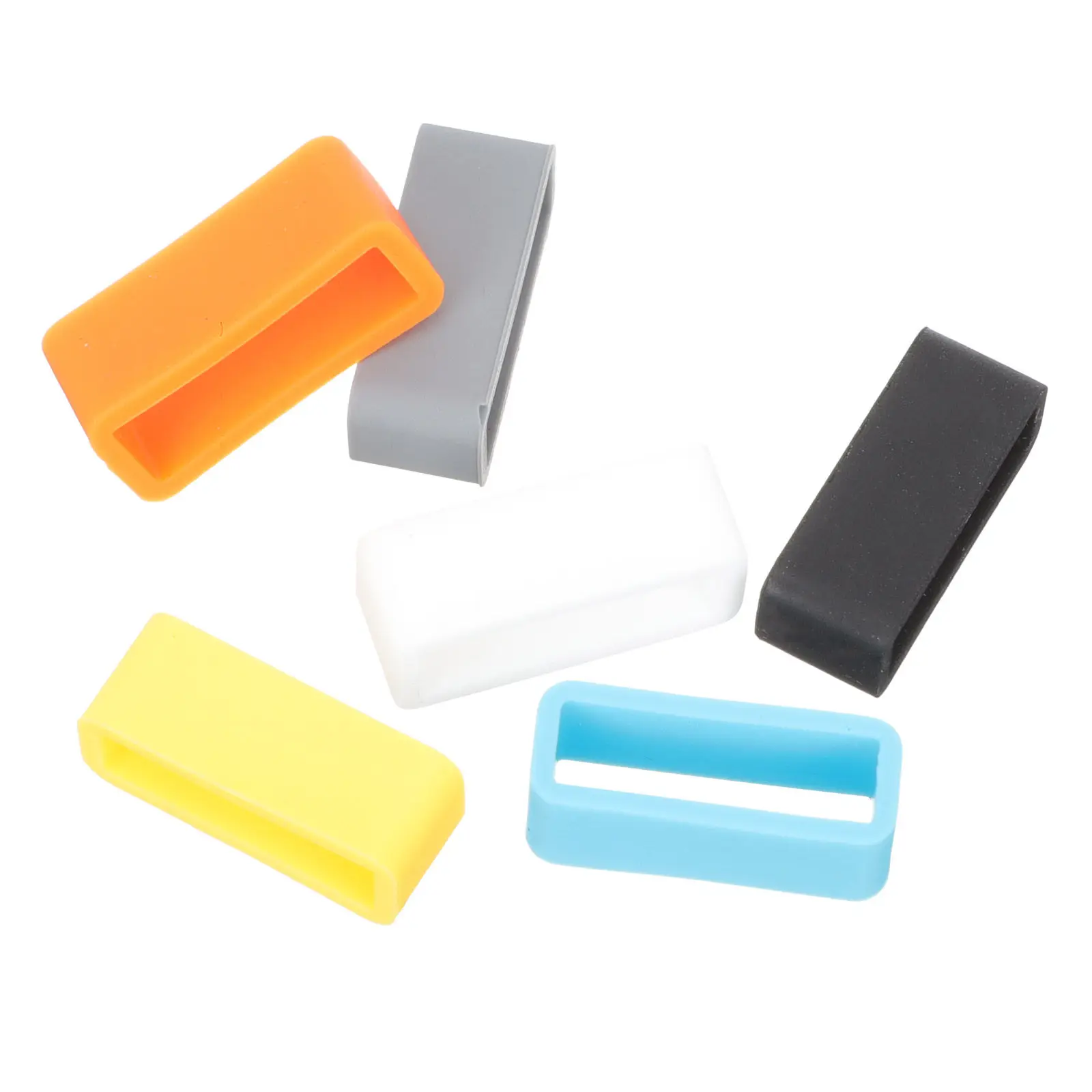 6Pcs Premium Silicone Watchband Rings Watch Strap Circles Flexible Secure Loop Holder for Band