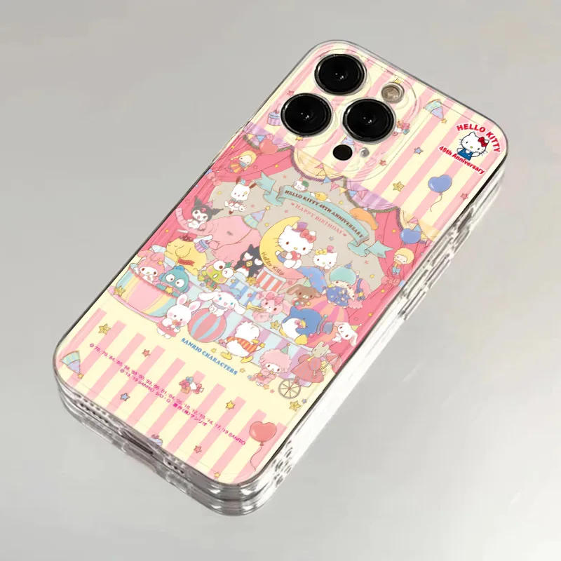 Sanrio Cartoon IPhone Silicone Mobile Phone Case Hello Kitty All-inclusive Girl Kawaii Anti-wear Mobile Phone Anti-fall Case