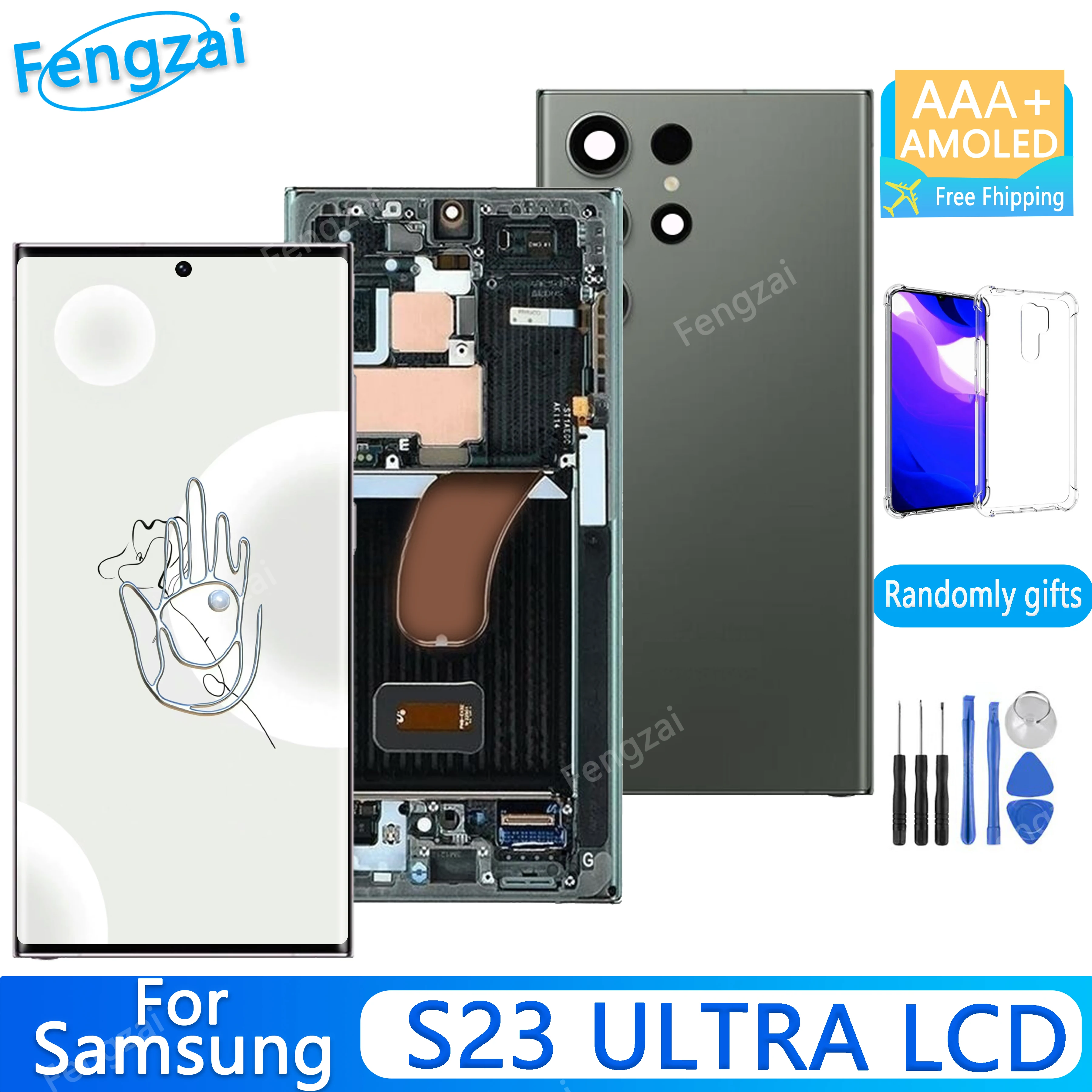 

6.8" AMOLED For Samsung Galaxy S23 ultra For S918b S918u S918w S918 Lcd Display Touch Screen Digitizer Assembly Replacement