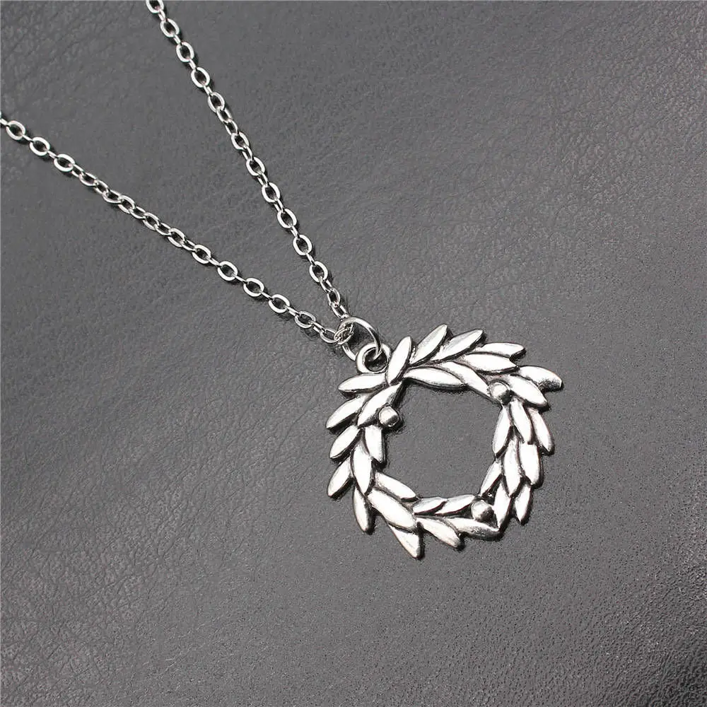 1 Stuks Olijf Tak Cirkel Bedels Hangers En Kettingen Onderdelen Bedels Voor Sieraden Maken Items Kettinglengte 43 + 5Cm