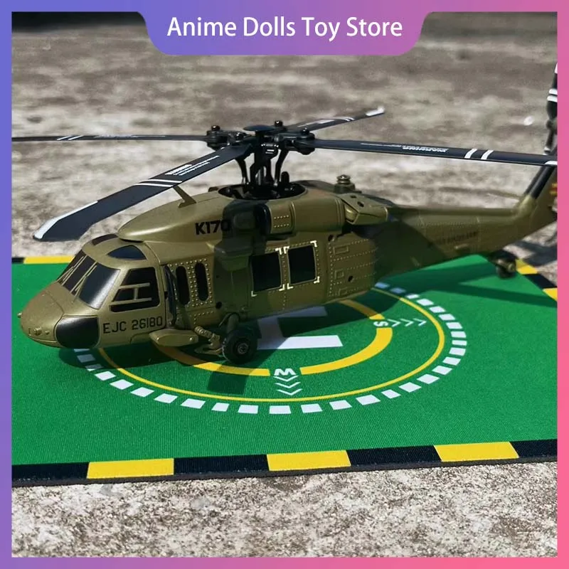 

Радиоуправляемый вертолет K170 Бесщеточный 4-канальный полномасштабный UH60L Black Hawk 6-осевой гироскоп с одним ключом для взлета/шассировки с 3 батареями Игрушка