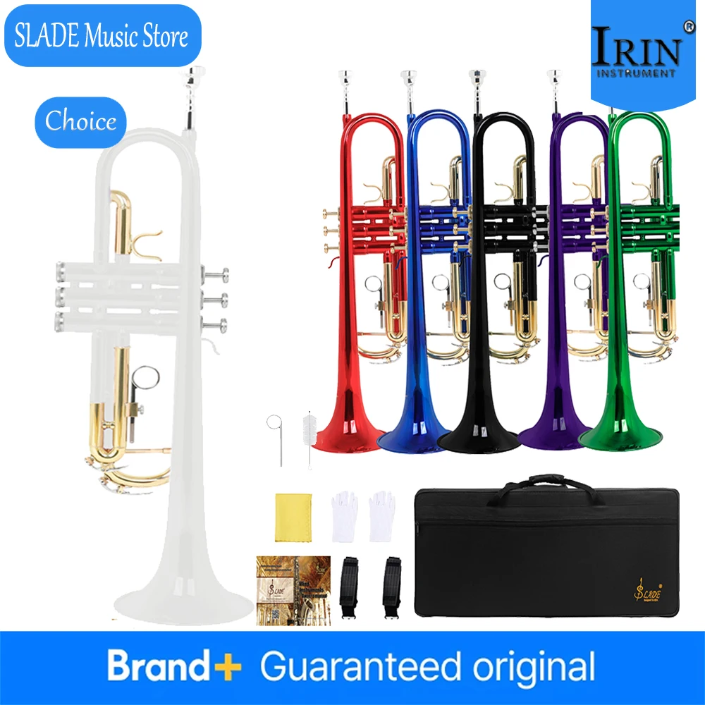 

Труба Bb-тромбон, многоцветная, позолоченная, из высококачественной латуни, профессиональный набор латунных инструментов с чехлом и ремнями