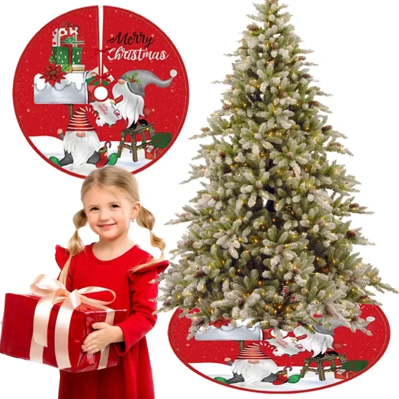 35 Inches Christmas Tree Bottom Apron Decoration for Festival Day Decorations Farmhouse Cloth Christmas Tree Skirt Base Cover