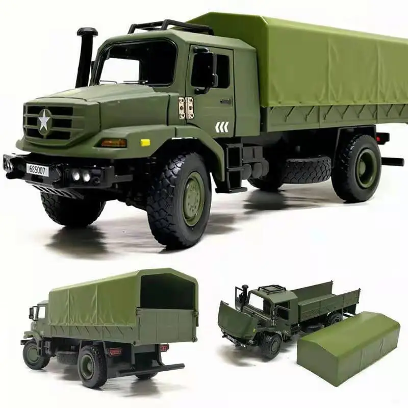 Alloy Military Tactical Truck Car Model Diecast Metal Military Transport Vehicle Armored Car Model Simulation Children Toys Gift