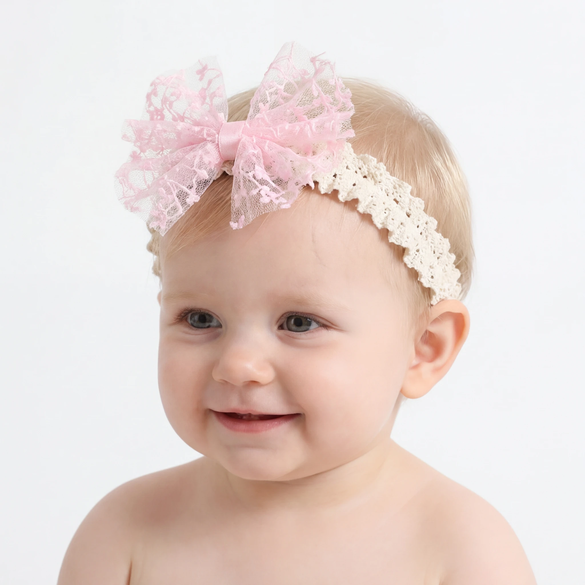 

Bow Baby Girl Hair Band Children Turban Kids Headwear Hair Accessories for Newborn InfantHeadbands for Girl Soft Elastic Lace