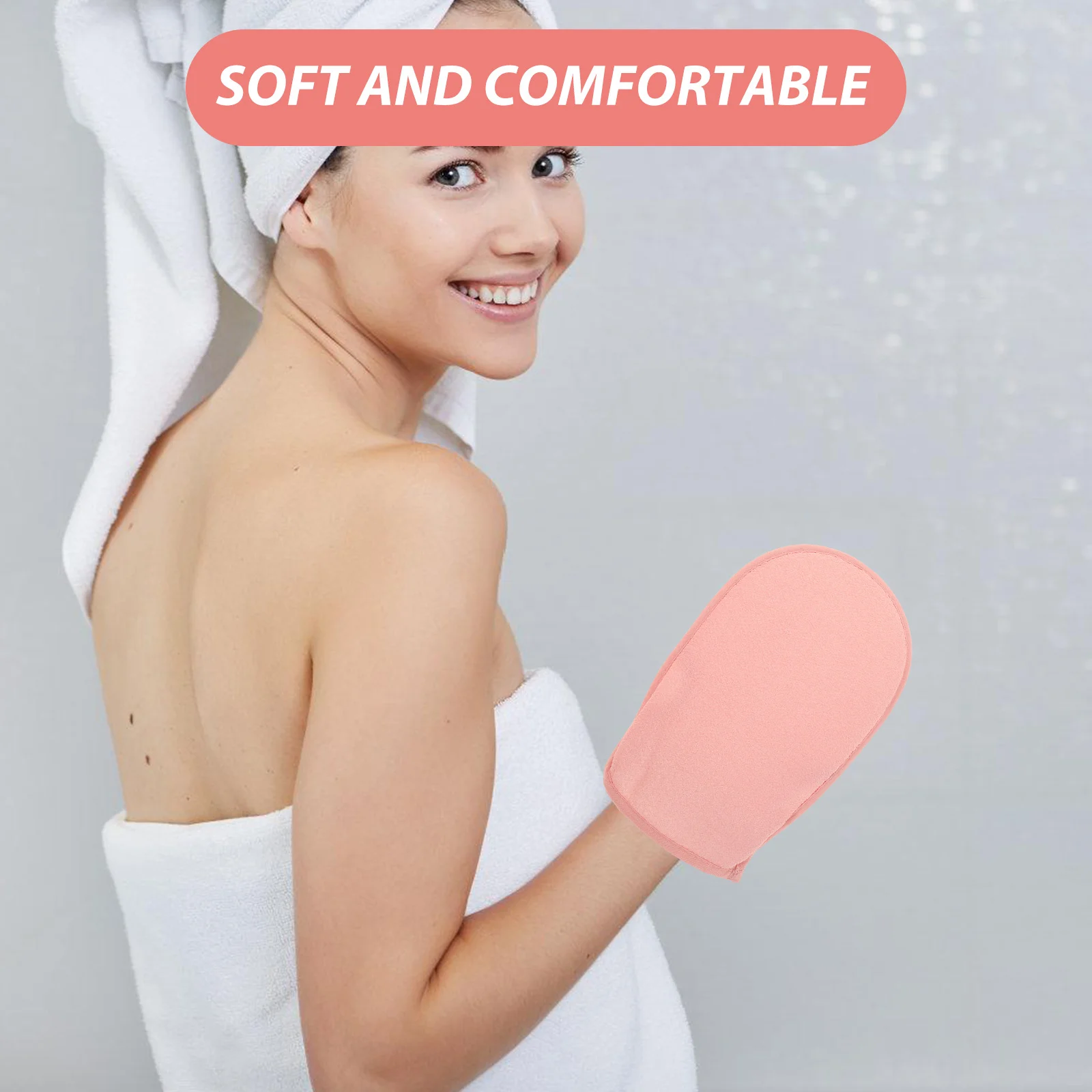 2 قطعة مزدوجة الوجهين التقشير دش قفازات حمام ميت العميق منظف الجسم الجلد تنظيف ميت لينة مريحة الاستحمام قفاز #3