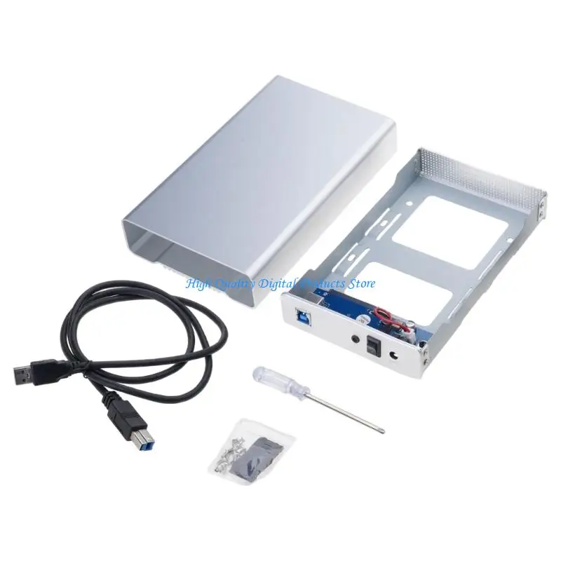 U2JE Blueendless External HDD Enclosure Aluminum SSD Box Micro-B Type C 3.5'' for Cas