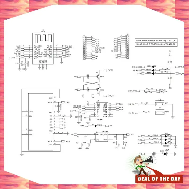24-Hour Delivery BW16-Kit Development Board RTL8720DN Dual-Band Wi-Fi Low-Power Bluetooth BLE Module Type-C Interface