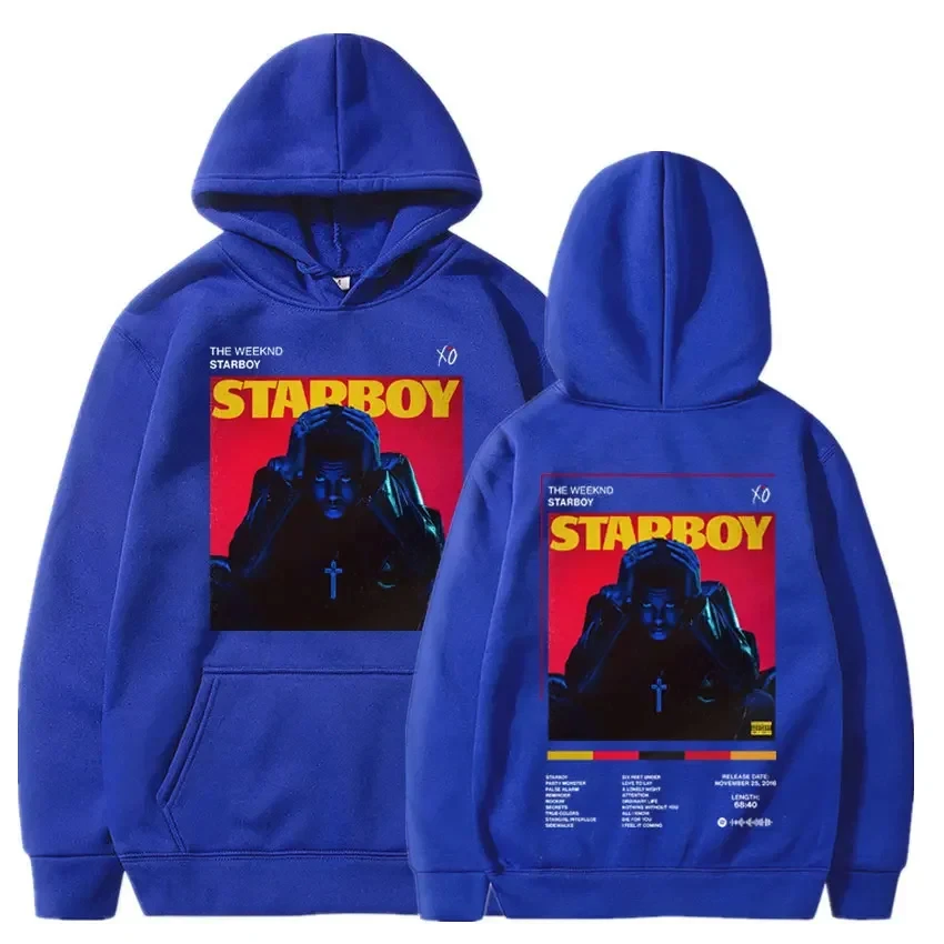 Sudadera informal de lana para hombre y mujer, jersey con capucha de gran tamaño Harajuku, ropa de calle a la moda, rapero, Weeknd, 2024