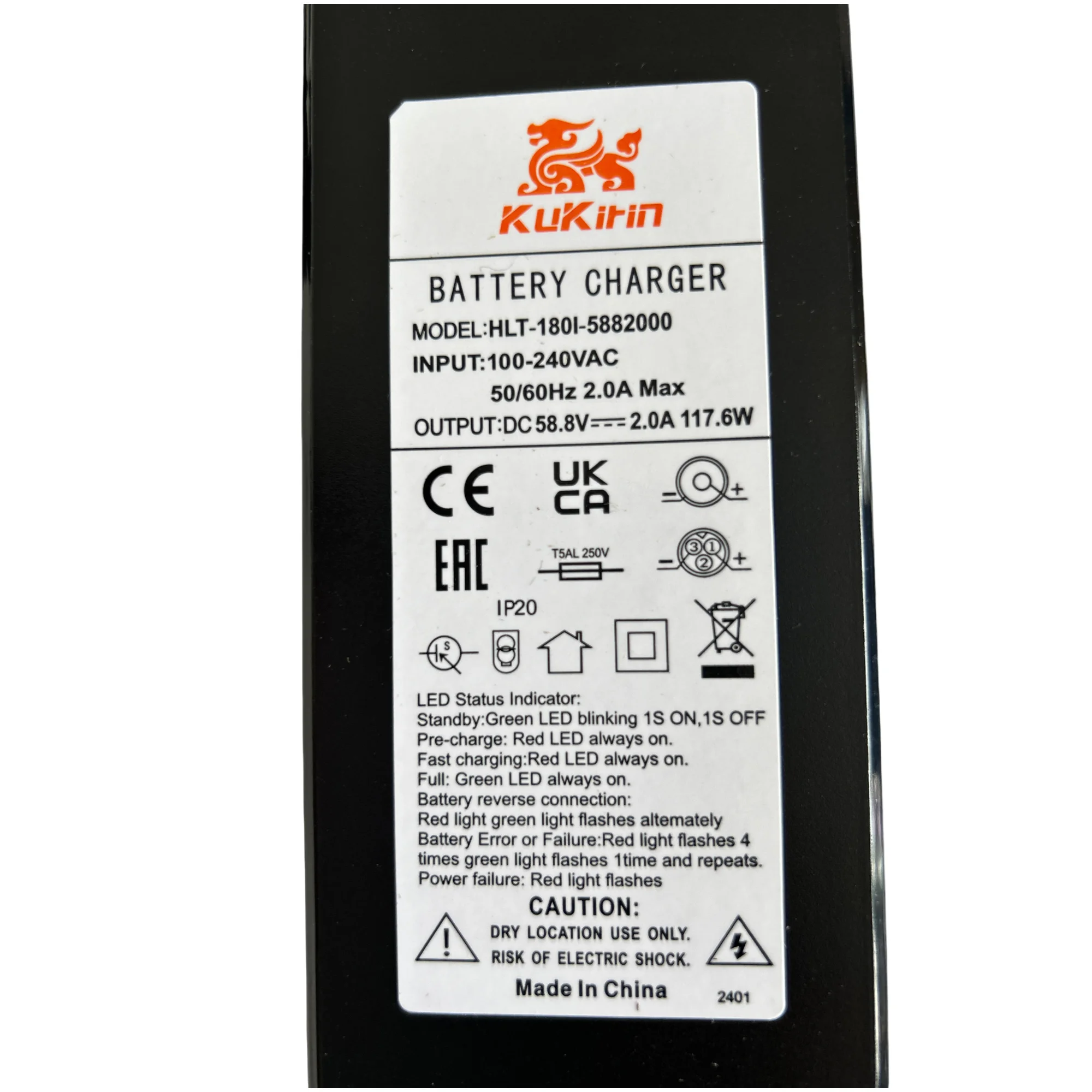 Original Kugoo Kukirin G2 Master  58.8V 2.0A Lithium Charger  Electric Scooter Battery Charger Parts Replacement Accessories