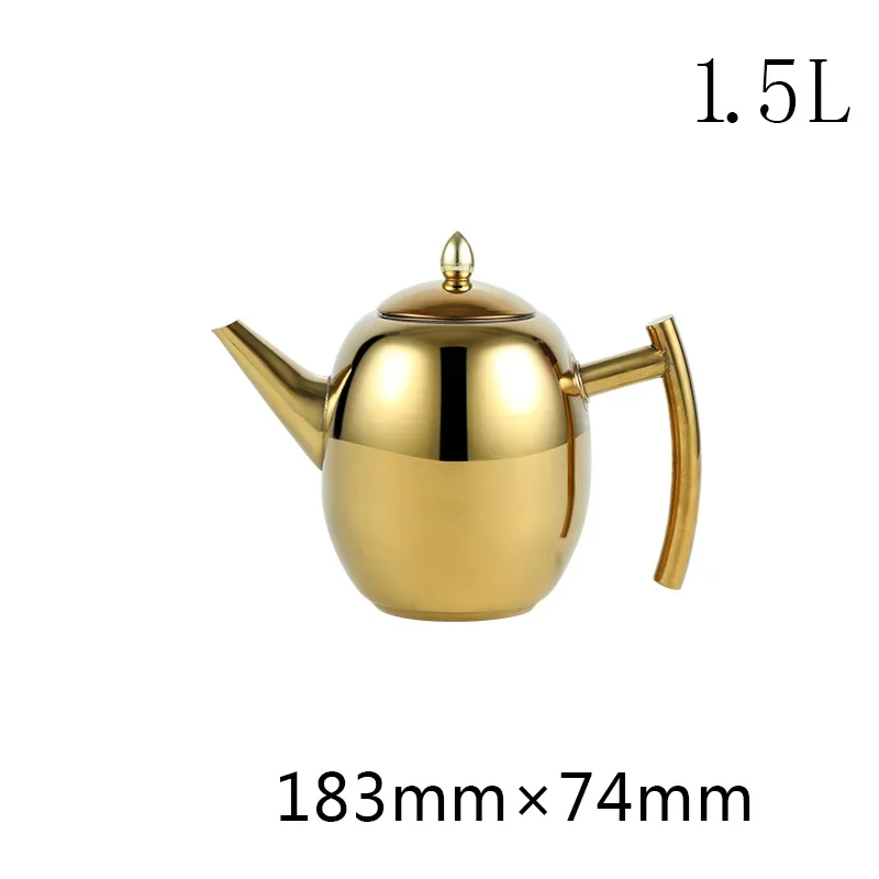 

1L/1.5L Belly Shape Tea Pot Handheld Design Water Kettle 304 Stainless Steel Tea Kettle With Filter Water Pot