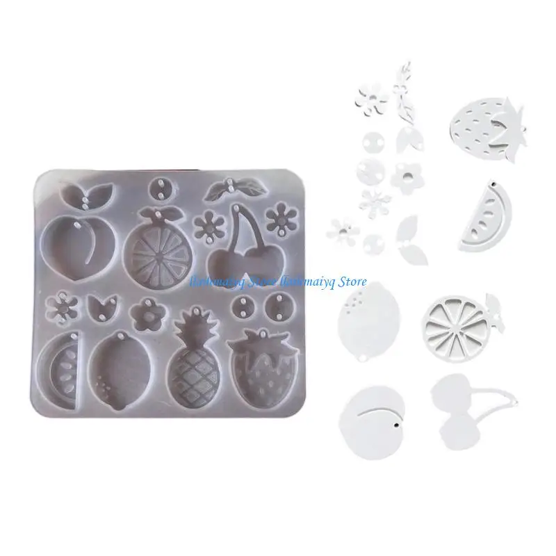 573B Animal/Fruit Shaped Earring Pendant Mold Silicone Crafting Tool For Resin Clay Charm DIY Projects Perfect Gift