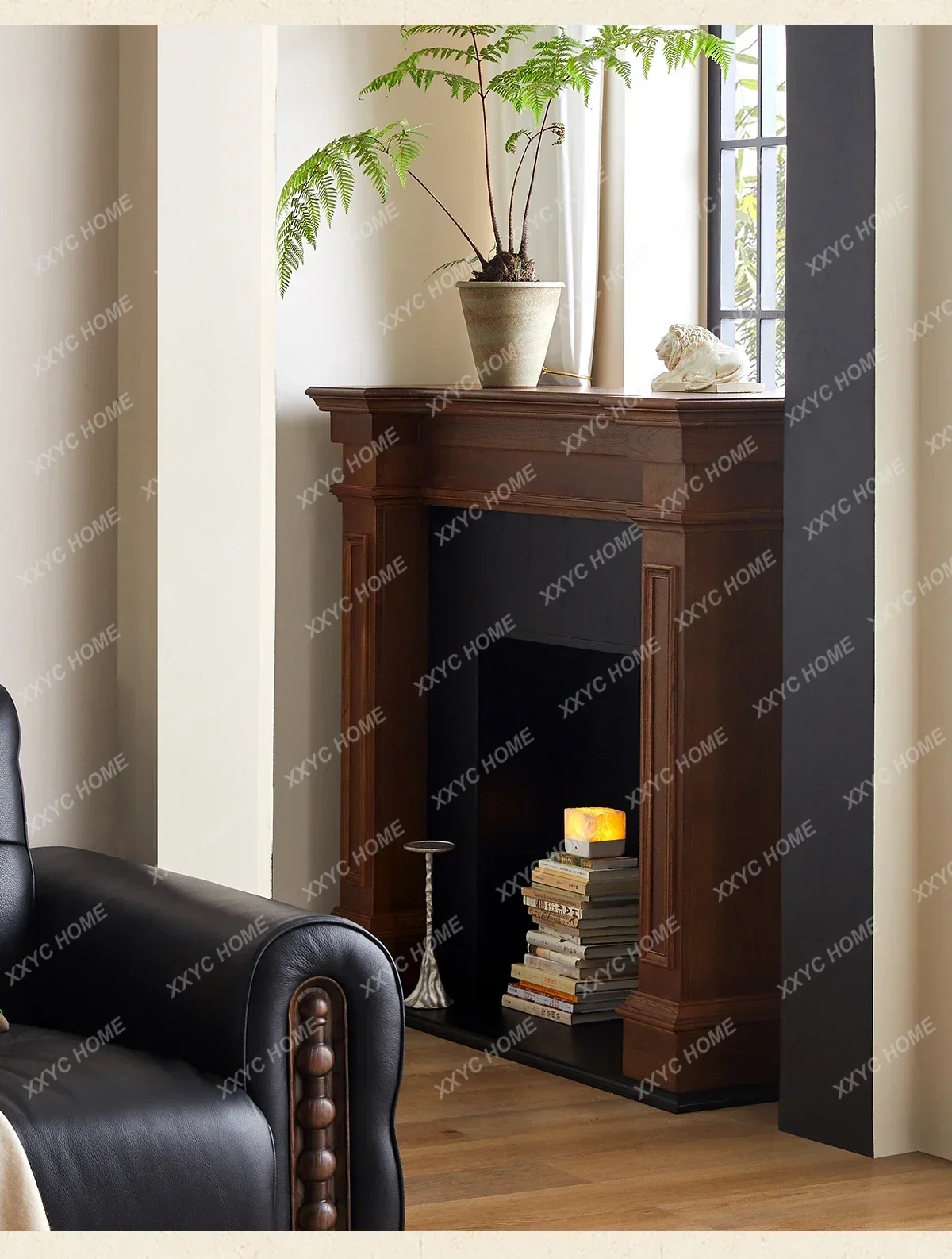 DD retro solid wood fireplace cabinet decorative mantel furniture fire porch cabinet