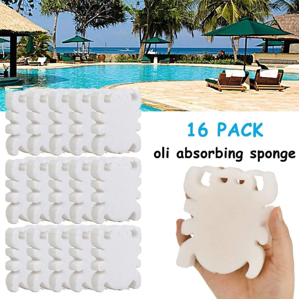 Cartoon Spider Oil Absorbing Sponge Filter Media For Swimming Pool Hot Tub SPA Skimmer Oil Removal Kit 6 Spiders With Test Paper