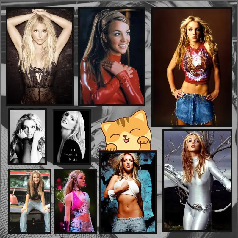 Póster de cantante B-Britney Spears, lienzo HD, arte de pared, interior, pasillo, decoración del hogar, regalos de vacaciones